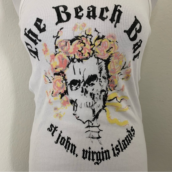 Y2k style long tank top The beach bar St. John Virgin Islands American Apparel - Picture 6 of 10